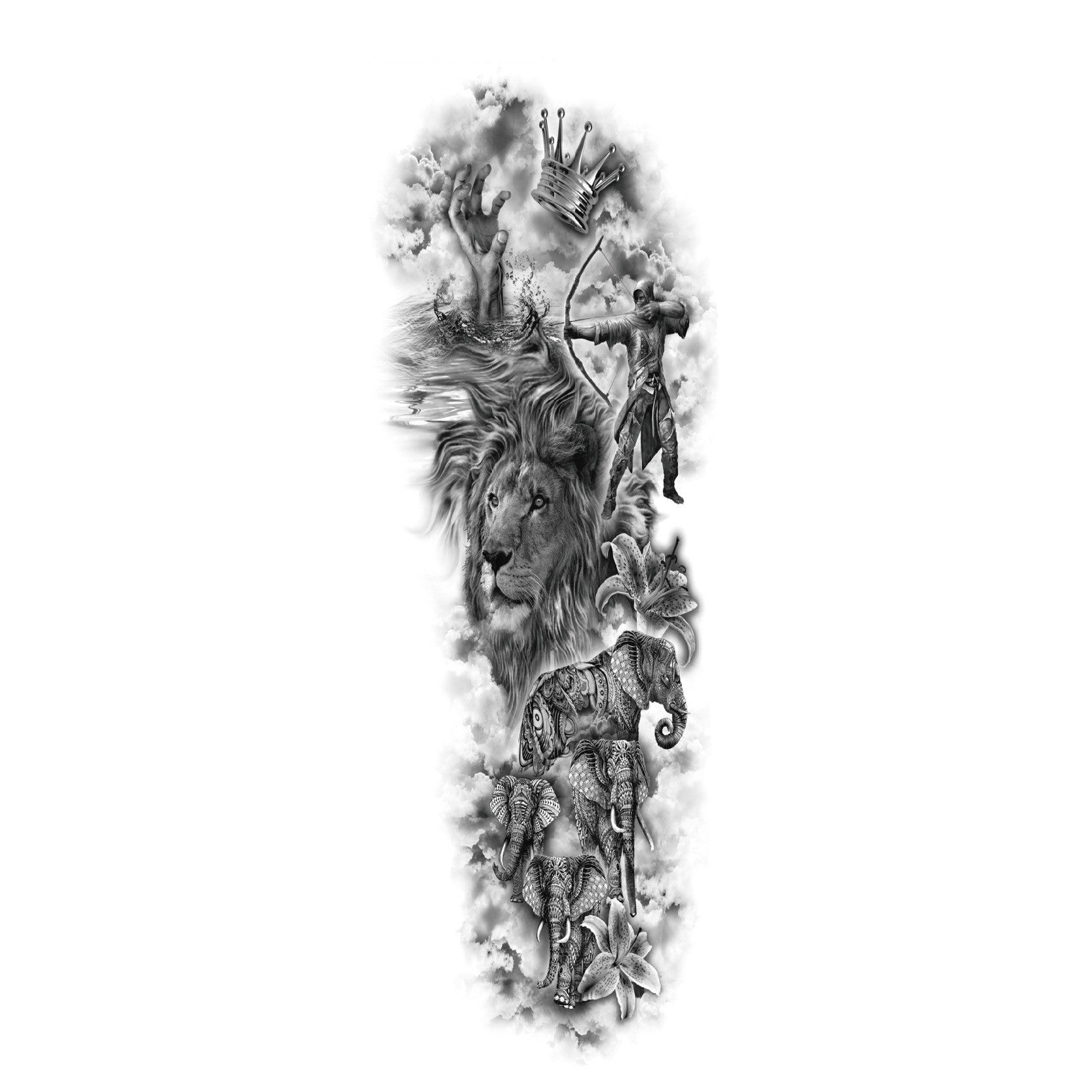 Temporary Arm Sleeve Tattoo (Waterproof) - LION DESIGN