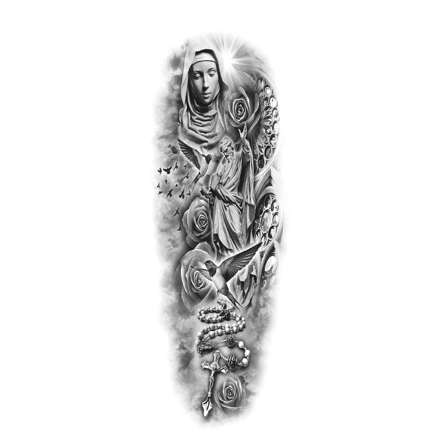 Temporary Arm Sleeve Tattoo (Waterproof) - CHRISTIAN ROSE DESIGN