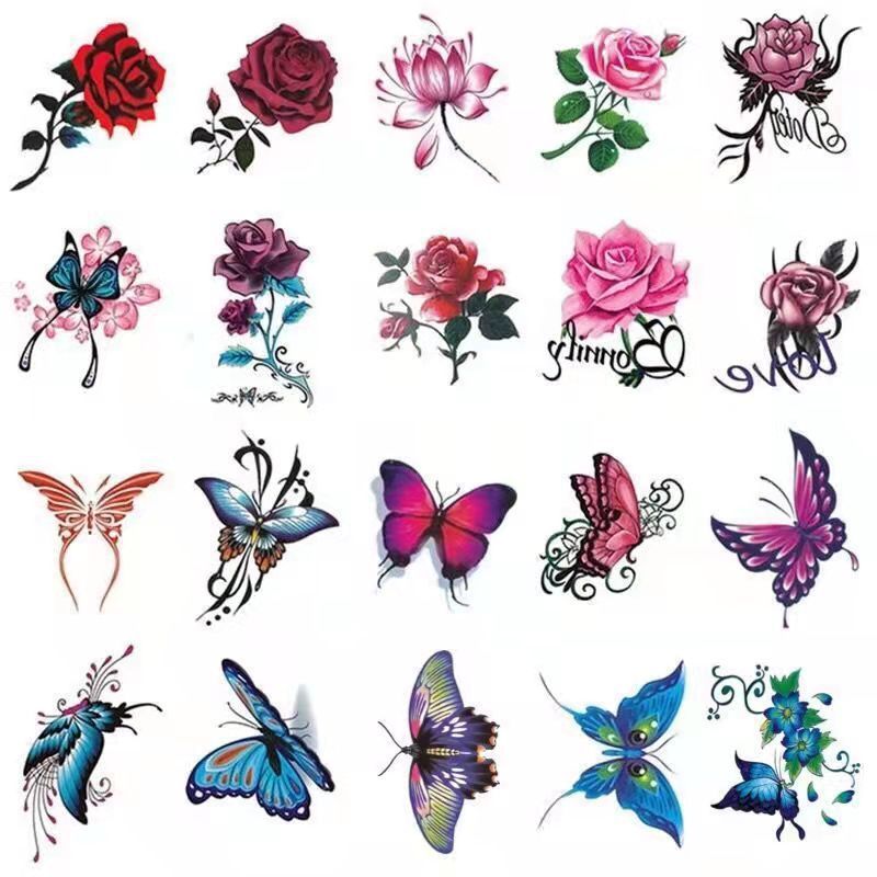 20 Temporary Tattoos In Colour (Waterproof)